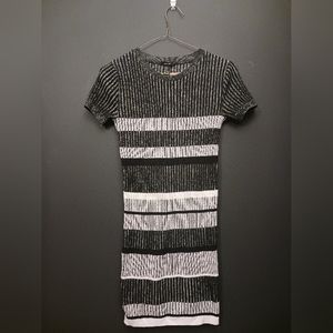 FOREVER 21 SMALL black and white WOMENS DRESS